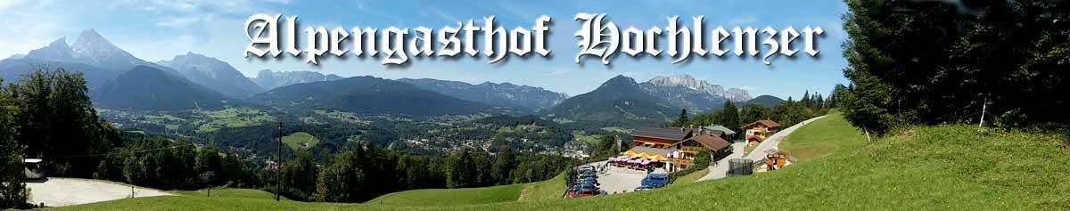 Panoramaaufnahme des Alpengasthofs Hochlenzer über den Berchtesgadener Talkessel